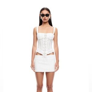 Lioness White Mini Skirt (must be purchased with matching corset top)